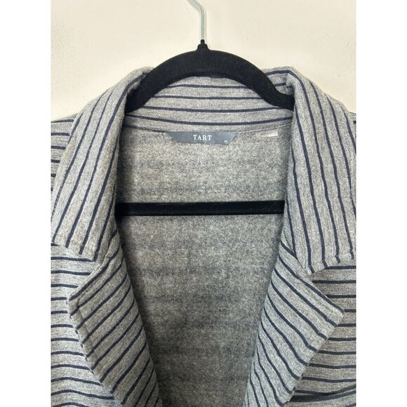 TART Essential Blazer Gray Navy Striped Women’s Workwear Long Sleeve Size XL - Picture 3 of 12
